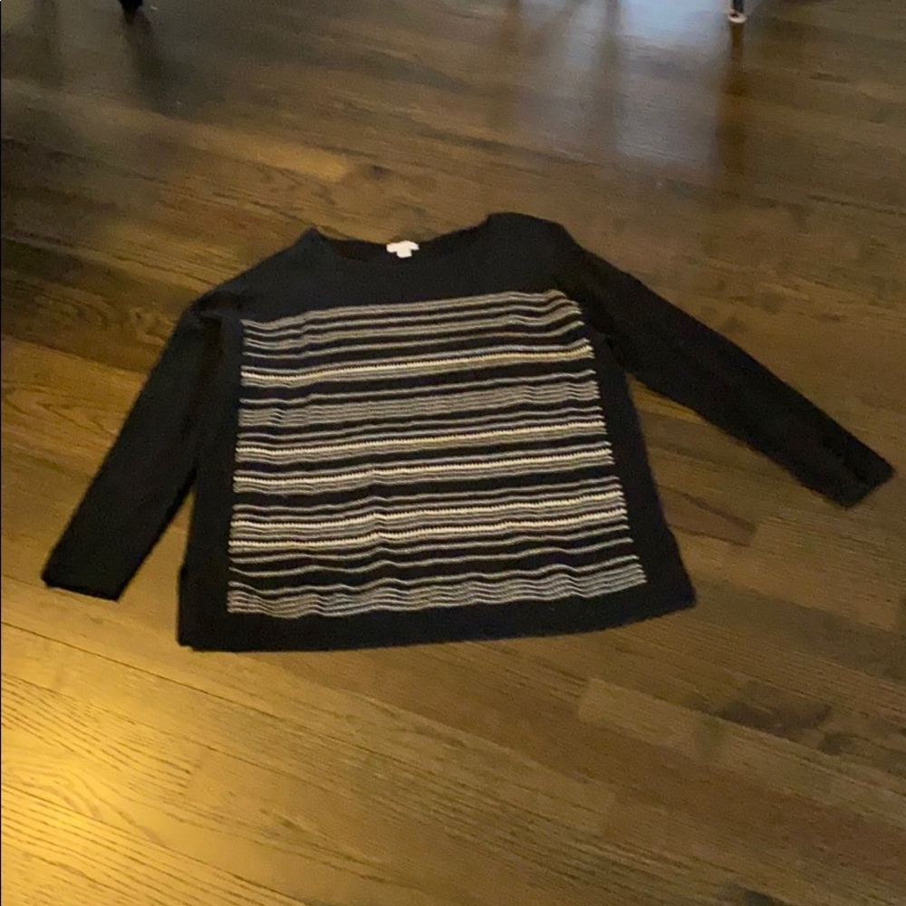 J. Jill Black and White Sweater Large L EUC